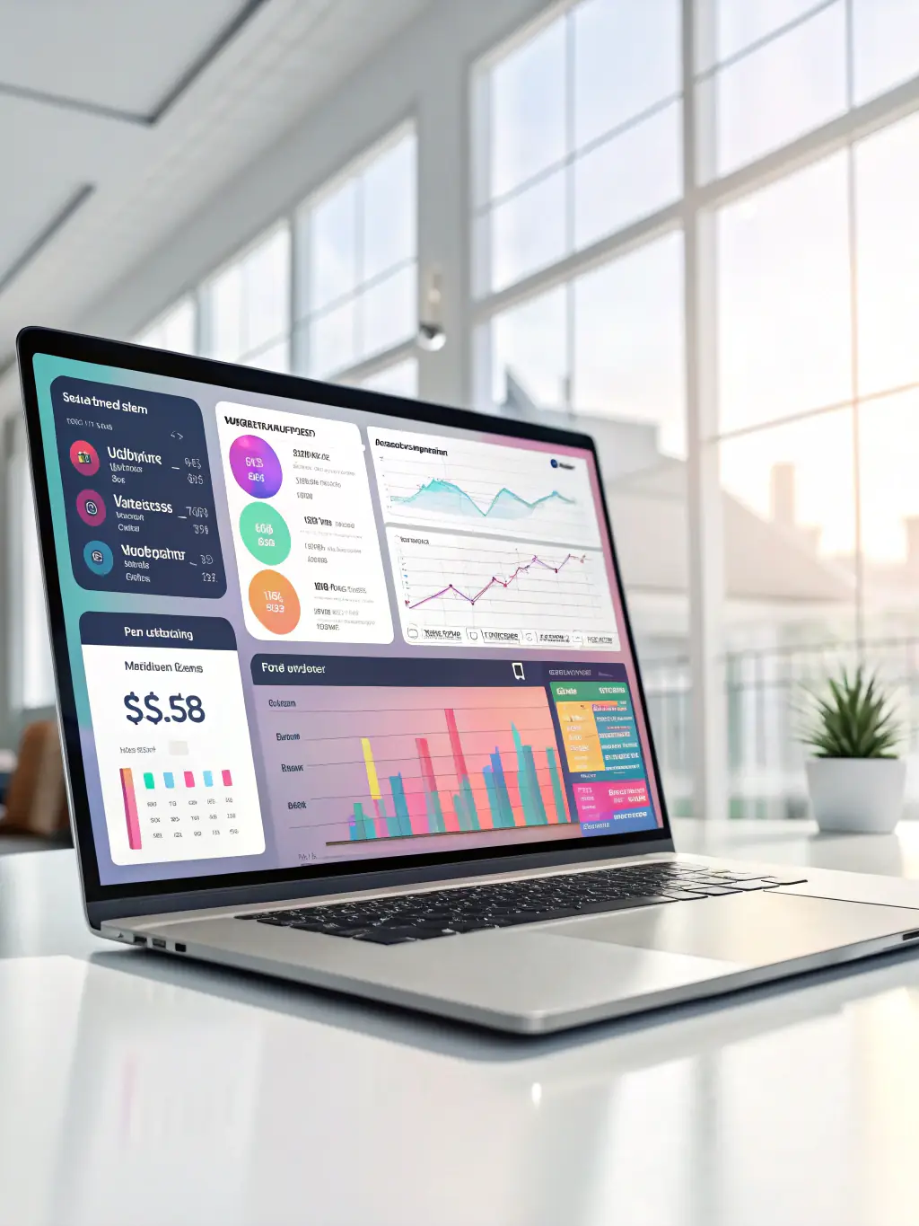 A dashboard interface displaying financial data and market trends, with the Midlandsb logo, representing Midlandsb's insights platform.